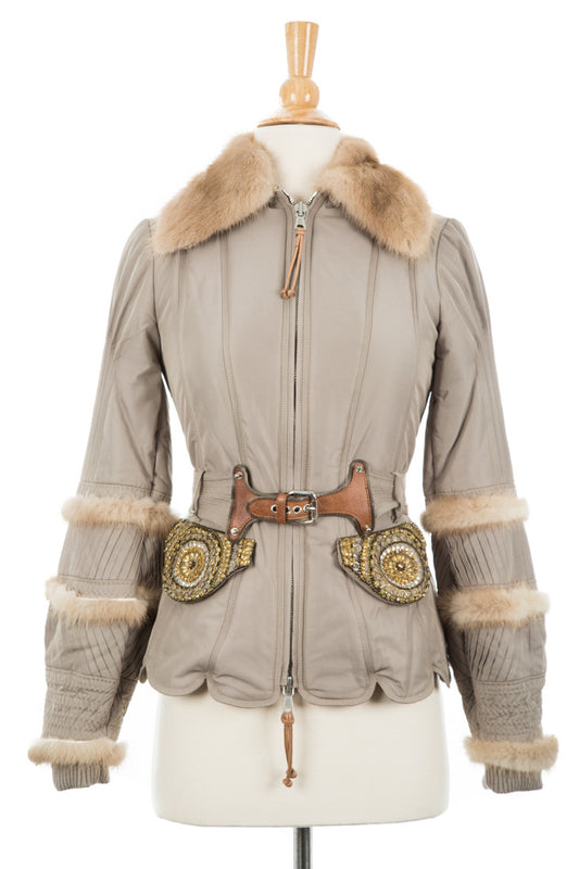 Tasche Jacket With Fur Trim - Dejavu NYC