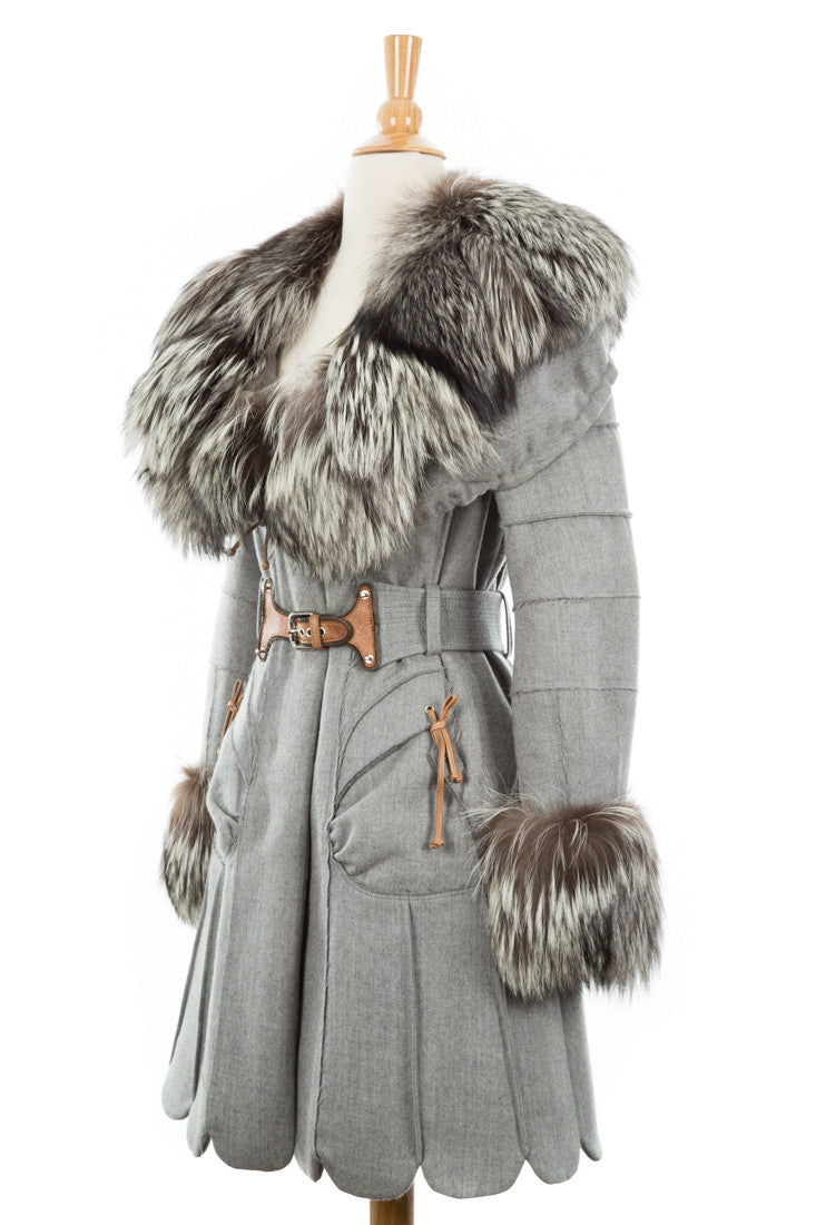 Capotto Wool Coat With Fur Trim - Dejavu NYC