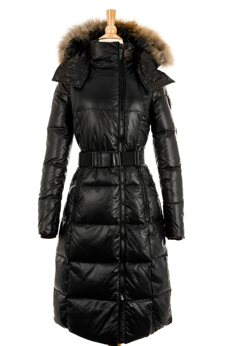 Colima Hooded Down Jacket With Fur Trim - Dejavu NYC