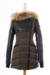 Silvia Down Leather Jacket With Fur Trim - Dejavu NYC