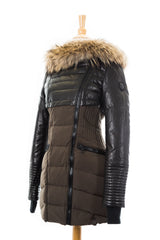 Silvia Down Leather Jacket With Fur Trim - Dejavu NYC