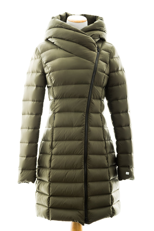 KARELLE lightweight down coat with asymmetrical closure - Dejavu NYC