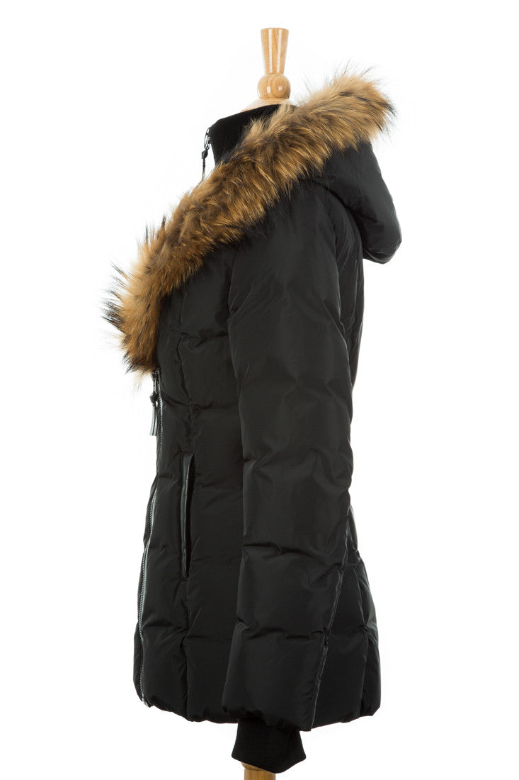 Adali Puffer Coat With Fur Trim - Dejavu NYC