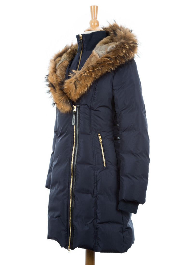 Trish Down Coat With Fur Hood - Dejavu NYC