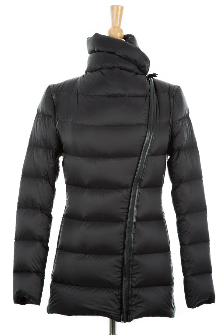 Qeren Convertible Puffer Jacket With  Leather Trim - Dejavu NYC