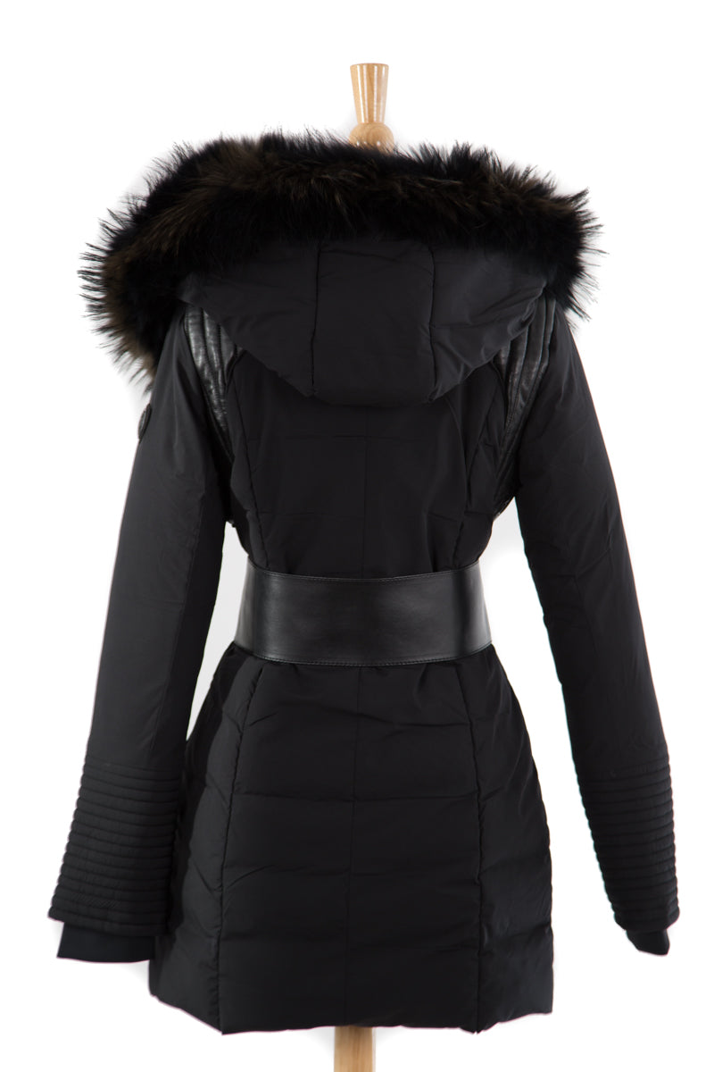Moda Down Coat With Fur - Dejavu NYC