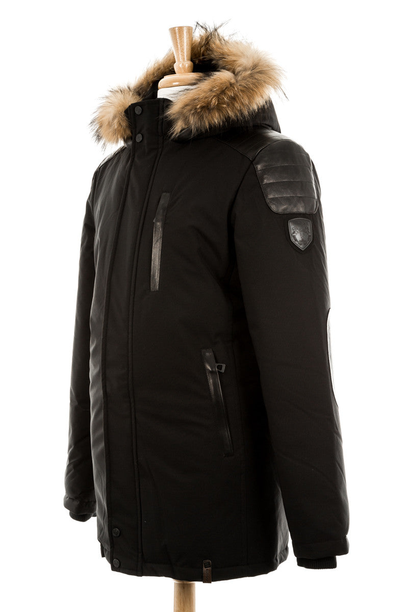 Stefano Parka Jacket With Fur Trim - Dejavu NYC
