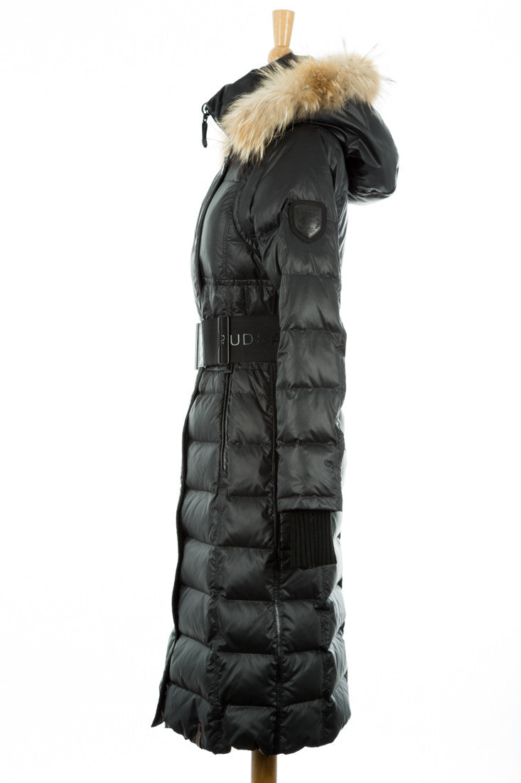 Genie Hooded Down Coat With Fur Trim - Dejavu NYC