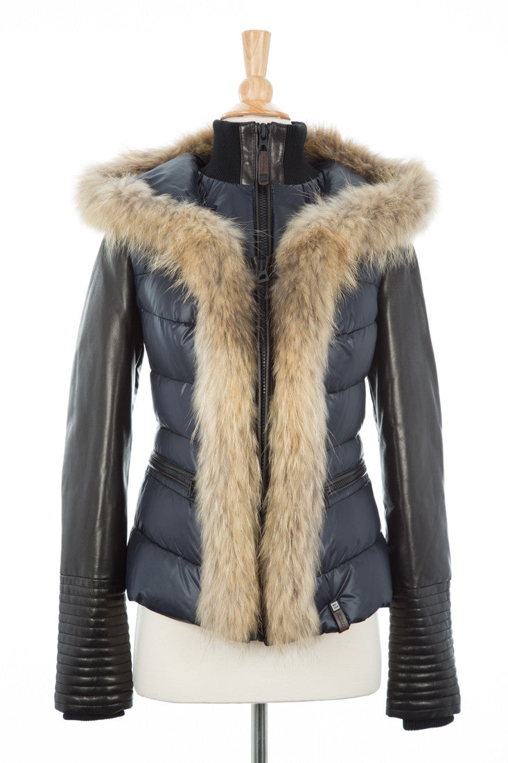 Maria Down Jacket With Fur Trim - Dejavu NYC
