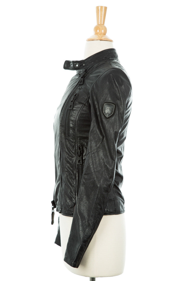 Elsa Leather Biker Jacket - Dejavu NYC