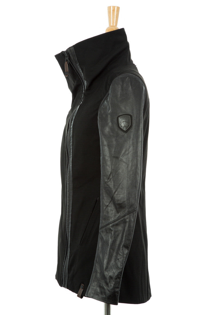 Tia Leather & Waxed Linen Convertable Jacket - Dejavu NYC