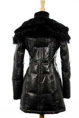 Adelyna Leather Coat With Fur Trim - Dejavu NYC