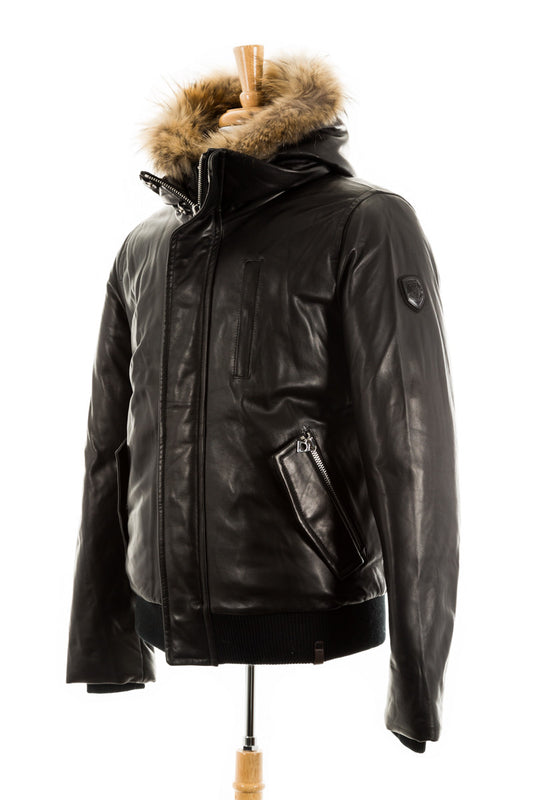 Crawley Leather Jacket With Fur Hood - Dejavu NYC
