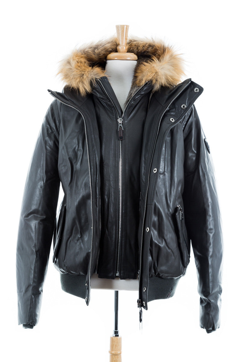 Crawley Leather Jacket With Fur Hood - Dejavu NYC