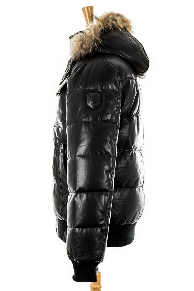 Viper Leather Bomber Jacket With Fur Trim - Dejavu NYC
