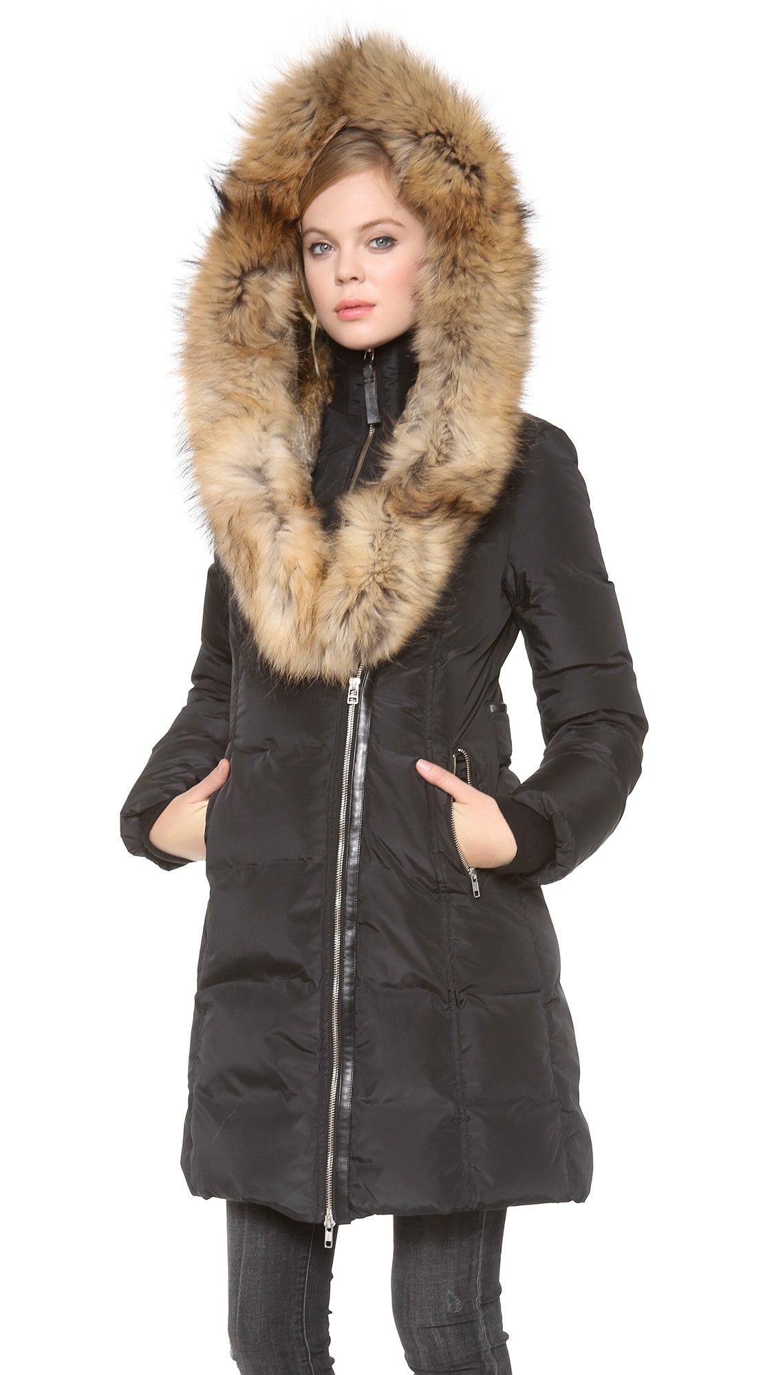 Trish Down Coat With Fur Hood - Dejavu NYC